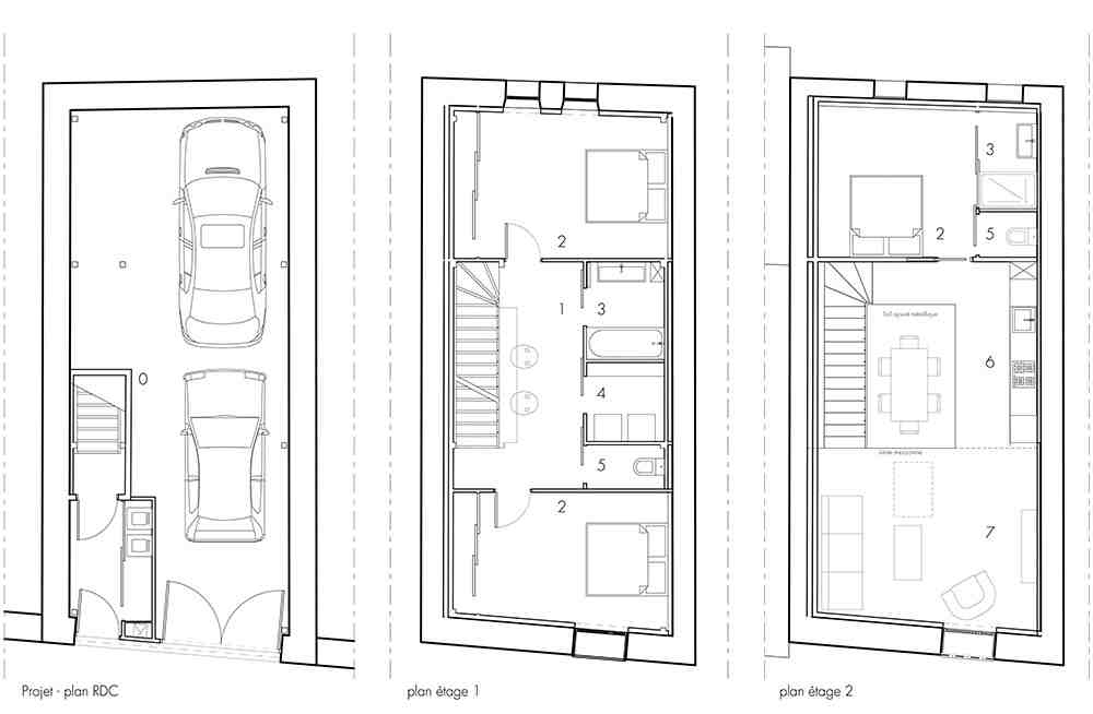 renovation, maison, de, ville